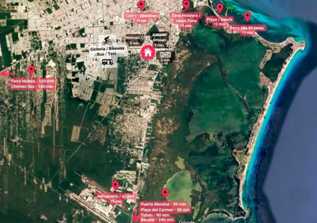 Casa Familiar En Condominio Privado Cerca De Playa Cancún Zewnętrze zdjęcie